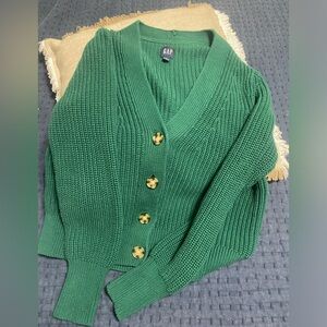 GAP Women’s Green Cotton Cardigan – Size Small